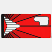 Art deco zon in rood samsung galaxy hoesje (Achterkant horizontaal)