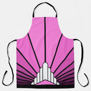 Art deco zon in roze All-Over Print Schort
