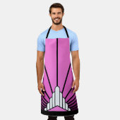 Art deco zon in roze All-Over Print Schort (Gedragen)