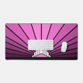 Art deco zon in roze bureaumat (Keyboard & Muis)