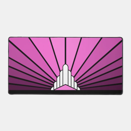 Art deco zon in roze bureaumat (Voorkant)