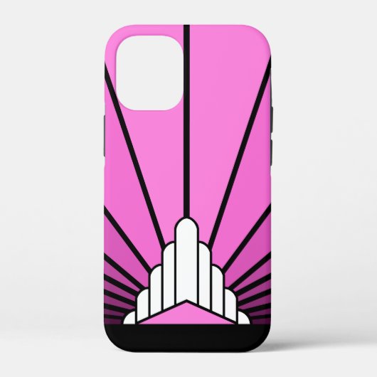 Art deco zon in roze Case-Mate iPhone case (Achterkant)