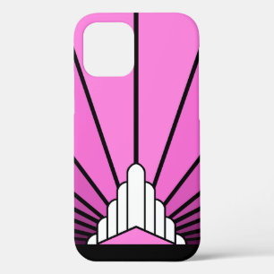 Art deco zon in roze Case-Mate iPhone case