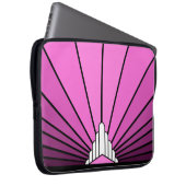 Art deco zon in roze Electronics Bag Laptop Sleeve (Voorkant Rechts)