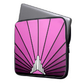 Art deco zon in roze Electronics Bag Laptop Sleeve (Voorkant Links)