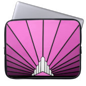 Art deco zon in roze Electronics Bag Laptop Sleeve (Voorkant)