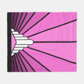 Art deco zon in roze Fleece Deken (Voorkant (Horizontaal))