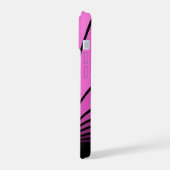 Art deco zon in roze iPhone 15 case (Linkerkant)