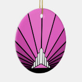 Art deco zon in roze keramisch ornament (Rechts)