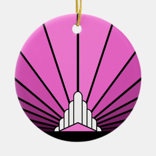 Art deco zon in roze keramisch ornament (Voorkant)