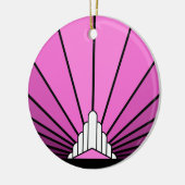 Art deco zon in roze keramisch ornament (Links)