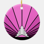 Art deco zon in roze keramisch ornament (Achterkant)