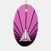 Art deco zon in roze keramisch ornament (Rechts)