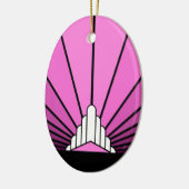 Art deco zon in roze keramisch ornament (Links)