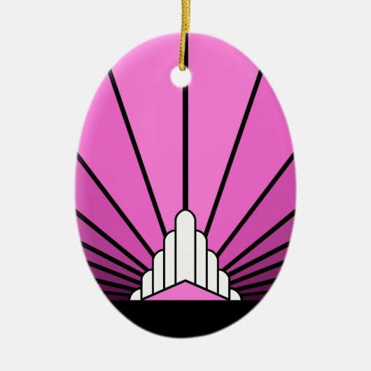 Art deco zon in roze keramisch ornament (Voorkant)