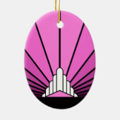 Art deco zon in roze keramisch ornament (Achterkant)