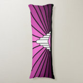 Art deco zon in roze lichaamskussen (Voorkant Verticaal)