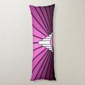 Art deco zon in roze lichaamskussen (Achterkant (Verticaal))