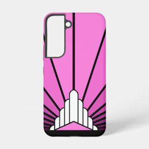 Art deco zon in roze samsung galaxy hoesje