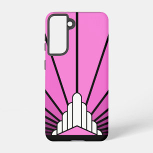 Art deco zon in roze samsung galaxy hoesje