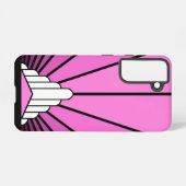 Art deco zon in roze samsung galaxy hoesje (Achterkant horizontaal)