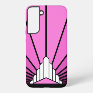 Art deco zon in roze samsung galaxy hoesje