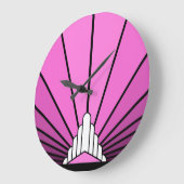 Art deco zon in roze Wandklok (Hoek)