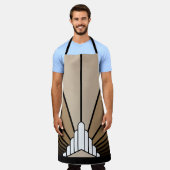 Art deco zon in tan All-Over Print Schort (Gedragen)