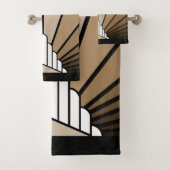 Art deco zon in tan bad handdoek (Insitu)