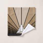 Art deco zon in tan bad handdoek (Wasdoekje)