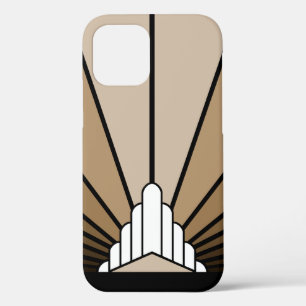 Art deco zon in tan Case-Mate iPhone case