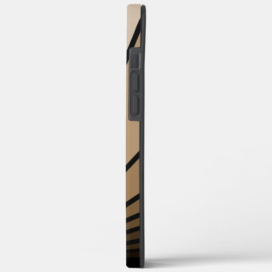 Art deco zon in tan Case-Mate iPhone case (Achterkant / Links)