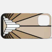 Art deco zon in tan Case-Mate iPhone case (Achterkant (horizontaal))