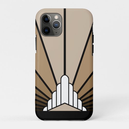 Art deco zon in tan Case-Mate iPhone case (Achterkant)