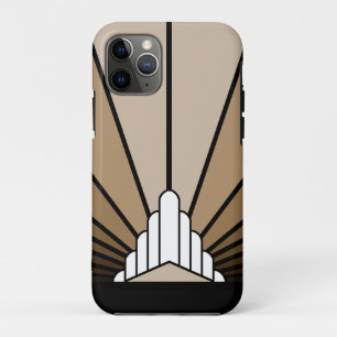 Art deco zon in tan Case-Mate iPhone case