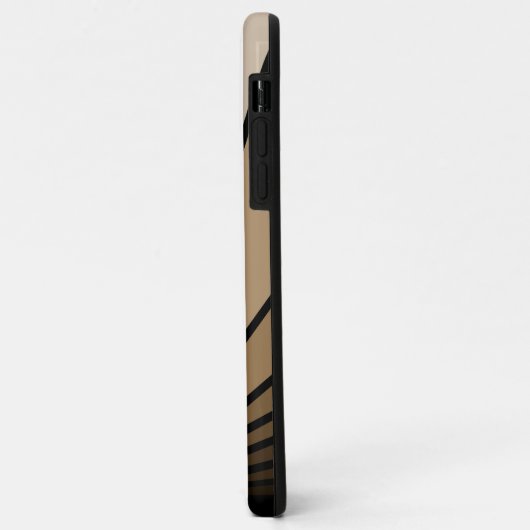 Art deco zon in tan Case-Mate iPhone case (Achterkant/links)