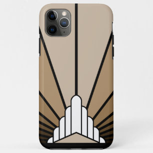 Art deco zon in tan Case-Mate iPhone case