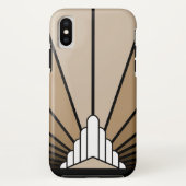 Art deco zon in tan Case-Mate iPhone case (Achterkant)
