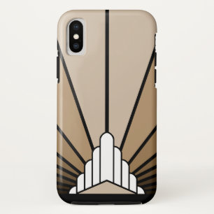 Art deco zon in tan Case-Mate iPhone case