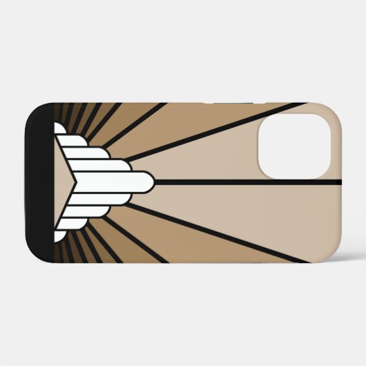 Art deco zon in tan Case-Mate iPhone case (Achterkant (horizontaal))