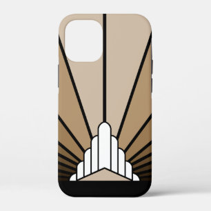 Art deco zon in tan Case-Mate iPhone case