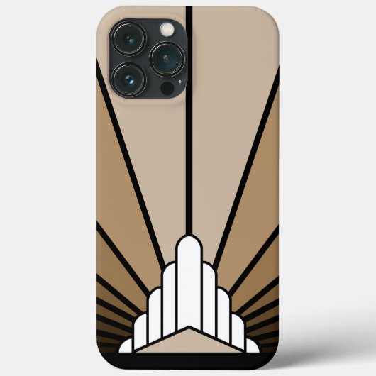 Art deco zon in tan Case-Mate iPhone case (Achterkant)