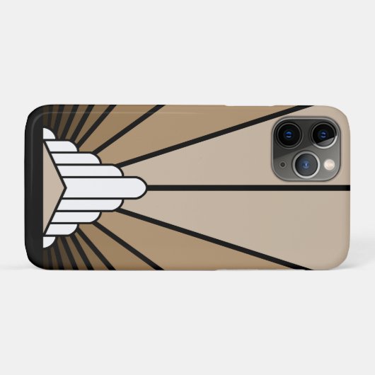 Art deco zon in tan Case-Mate iPhone case (Achterkant (horizontaal))