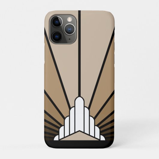 Art deco zon in tan Case-Mate iPhone case (Achterkant)