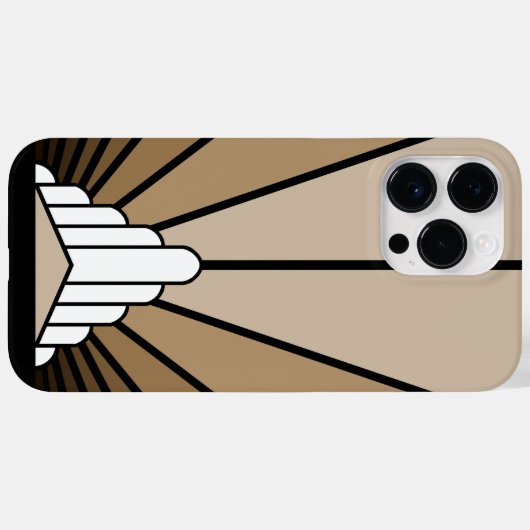Art deco zon in tan Case-Mate iPhone case (Achterkant (horizontaal))