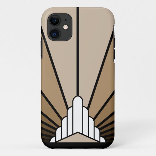 Art deco zon in tan Case-Mate iPhone case (Achterkant)