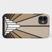 Art deco zon in tan Case-Mate iPhone case (Achterkant (horizontaal))