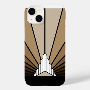 Art deco zon in tan Case-Mate iPhone 14 hoesje