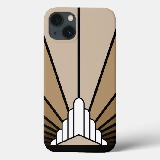 Art deco zon in tan Case-Mate iPhone case (Achterkant)