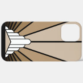 Art deco zon in tan Case-Mate iPhone case (Achterkant / Rechts)